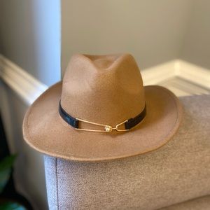 Womens brown fedora hat